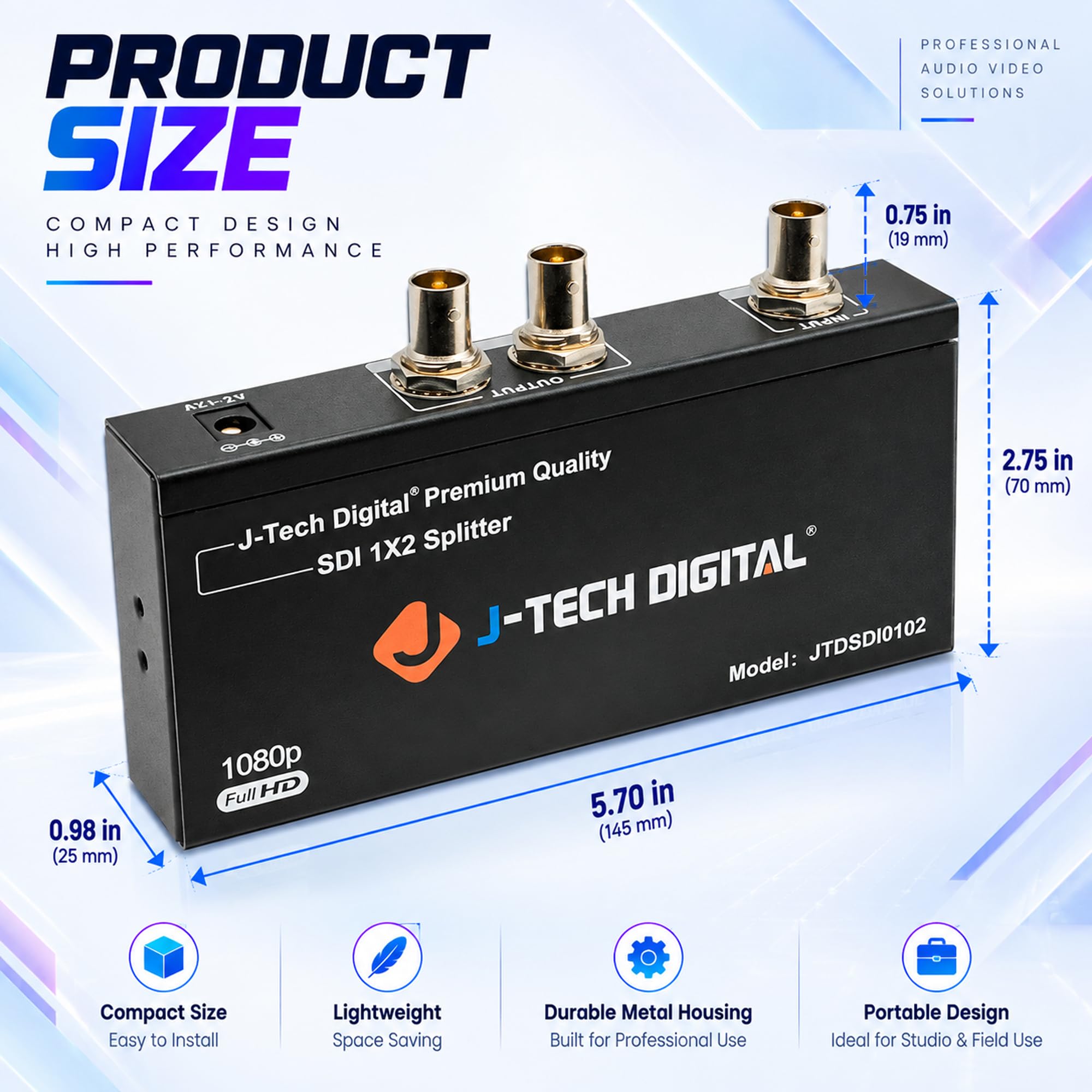 Amazon.com: J-Tech Digital SDI Splitter | 1 Input, 2 Outputs