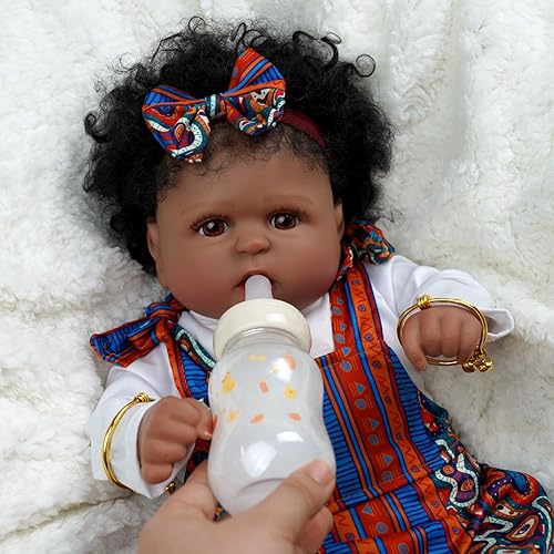 Reborn Baby Dolls Black Kimi - 20 pulgadas, cuerpo de tela suave, muñecas afroamericanas Lifelke recién nacidas, muñecas de bebé de la vida real con