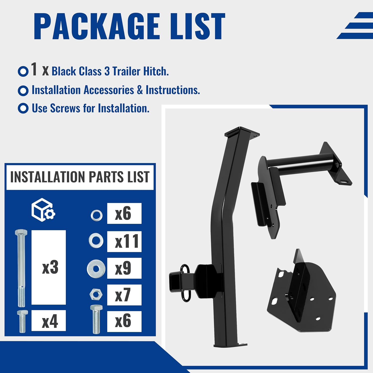 KUAFU Class 3 Trailer Hitch 2 Inch Receiver Compatible with 2020-2025 Hyundai Palisade & Kia Telluride Replace for 13427 Black Towing Hitch