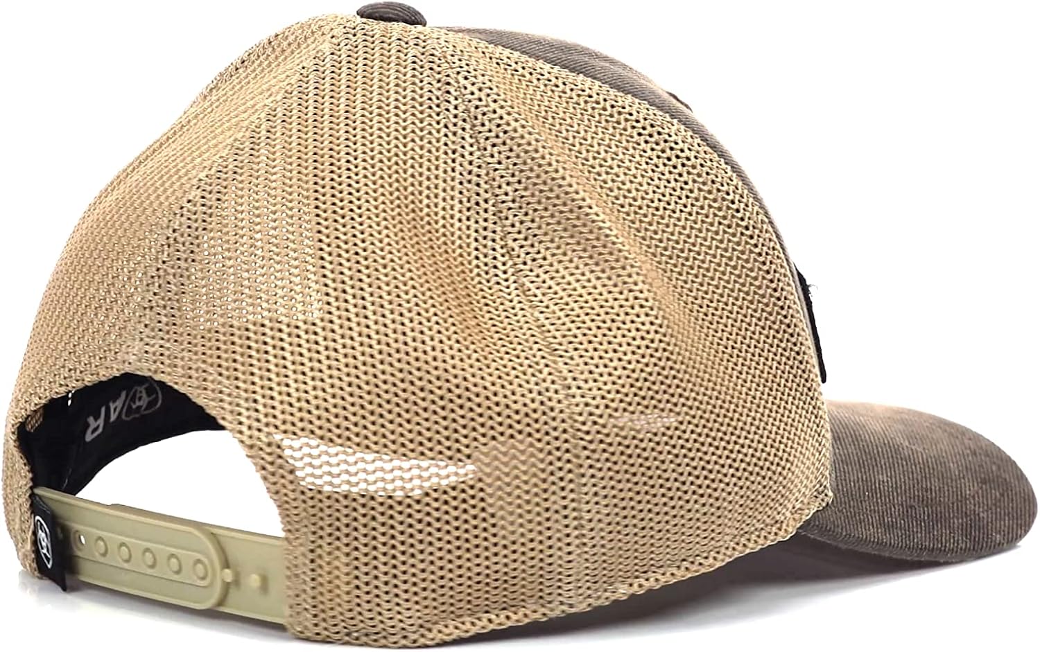 Ariat Men's Flex Fit 110 Snapback Cap, Brown with Tan Mesh Back and Shield Logo Patch, Adjustable One Size - Image 4