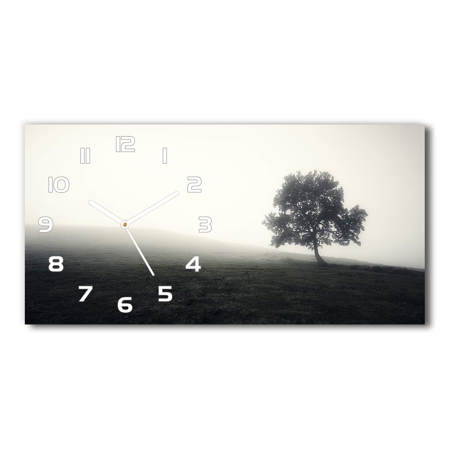 Horloge silencieuse en verre Tulup pour salon moderne avec motif arbre