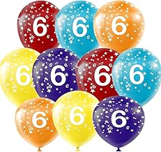 30-Pack 11 Inches Happy Birthday Balloons,Latex Balloons and Birthday Party Decorations, Number 6 colourful balloon