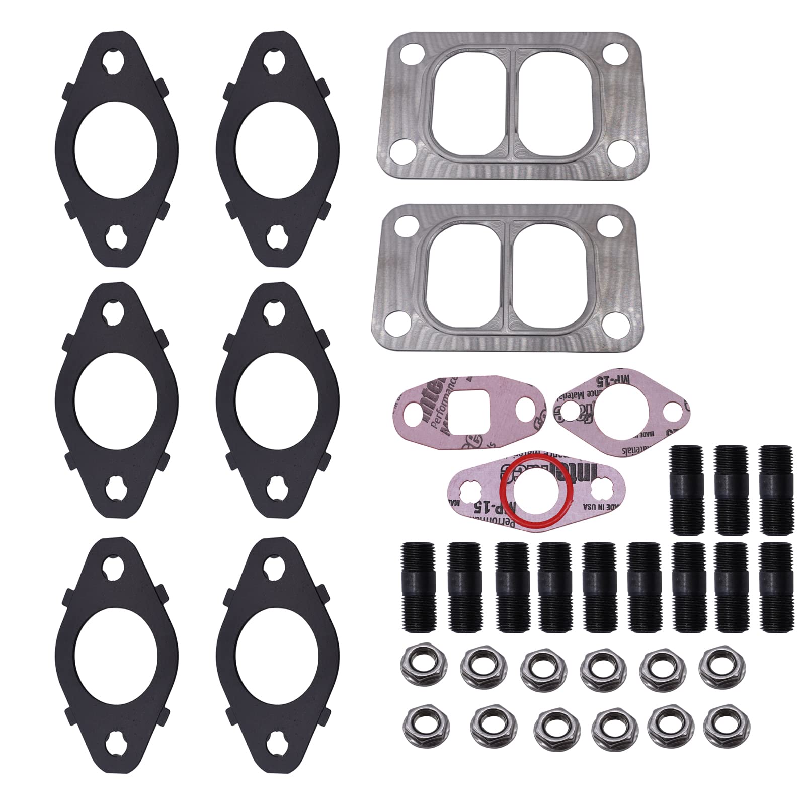 View 1 of 1045986 Exhaust Manifold Gaskets, Stud & Nut kit for Dodge Cummins 5.9,6.7 24v 98.5-19