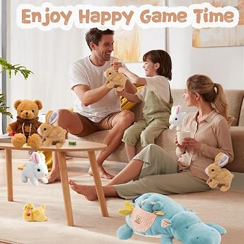 My Realistic Bunny Toy, Easter My Realistic Interactive Bunny - Jumping,Twitching and Shaking Ears(White)