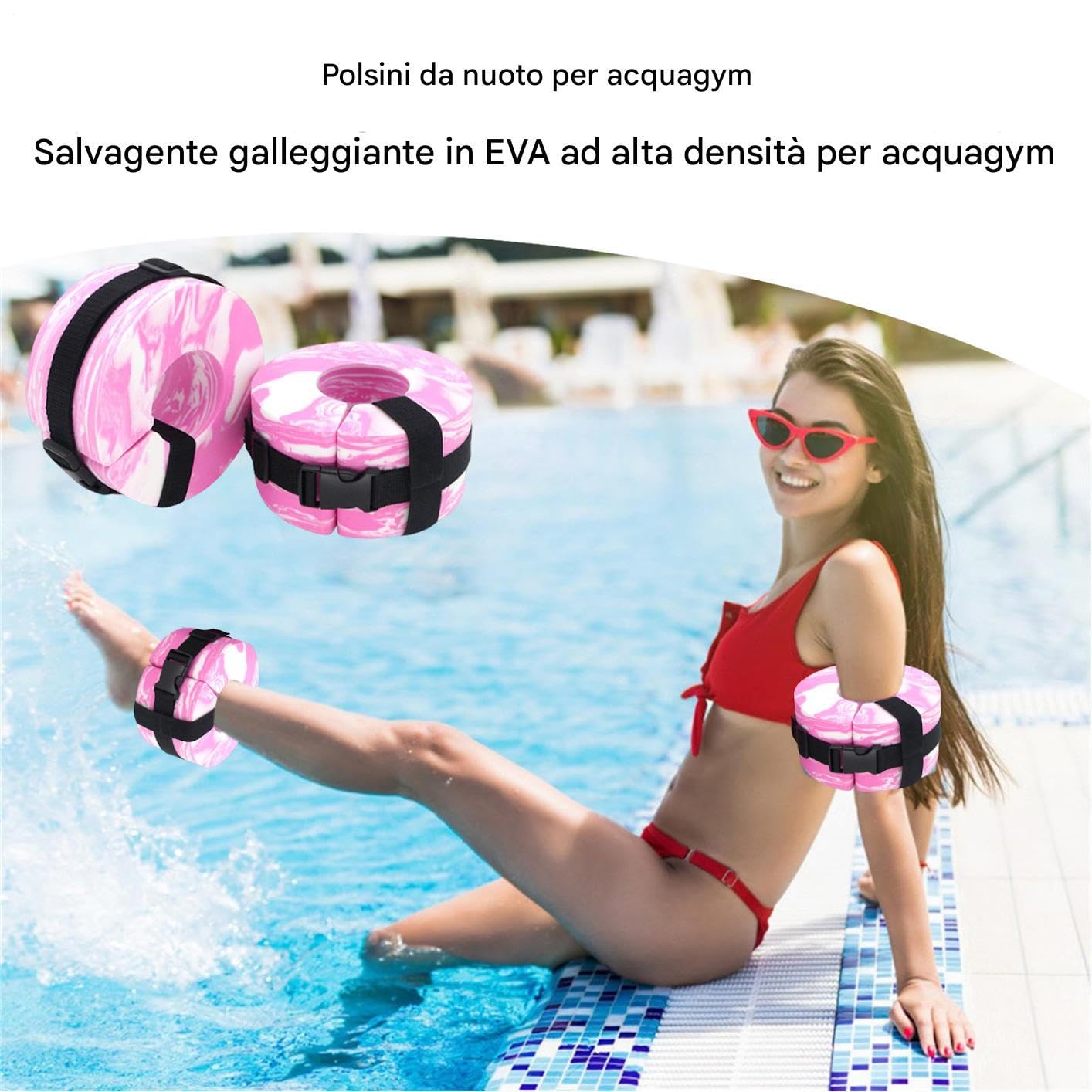 Anello Galleggiante per Acquagym - Attrezzo Fitness Nuoto Regolabile | Regolabili Portatili per Caviglie Braccia e Vita Adatti Ad Atleti Appassionati Adulti