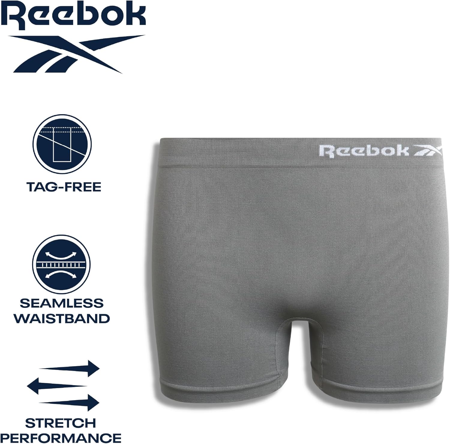 Reebok Girls Boyshorts - 3 Pack Stretch Performance Girls Underwear Panties Seamless Boyshorts with Soft Tag Free Waistband - Image 2