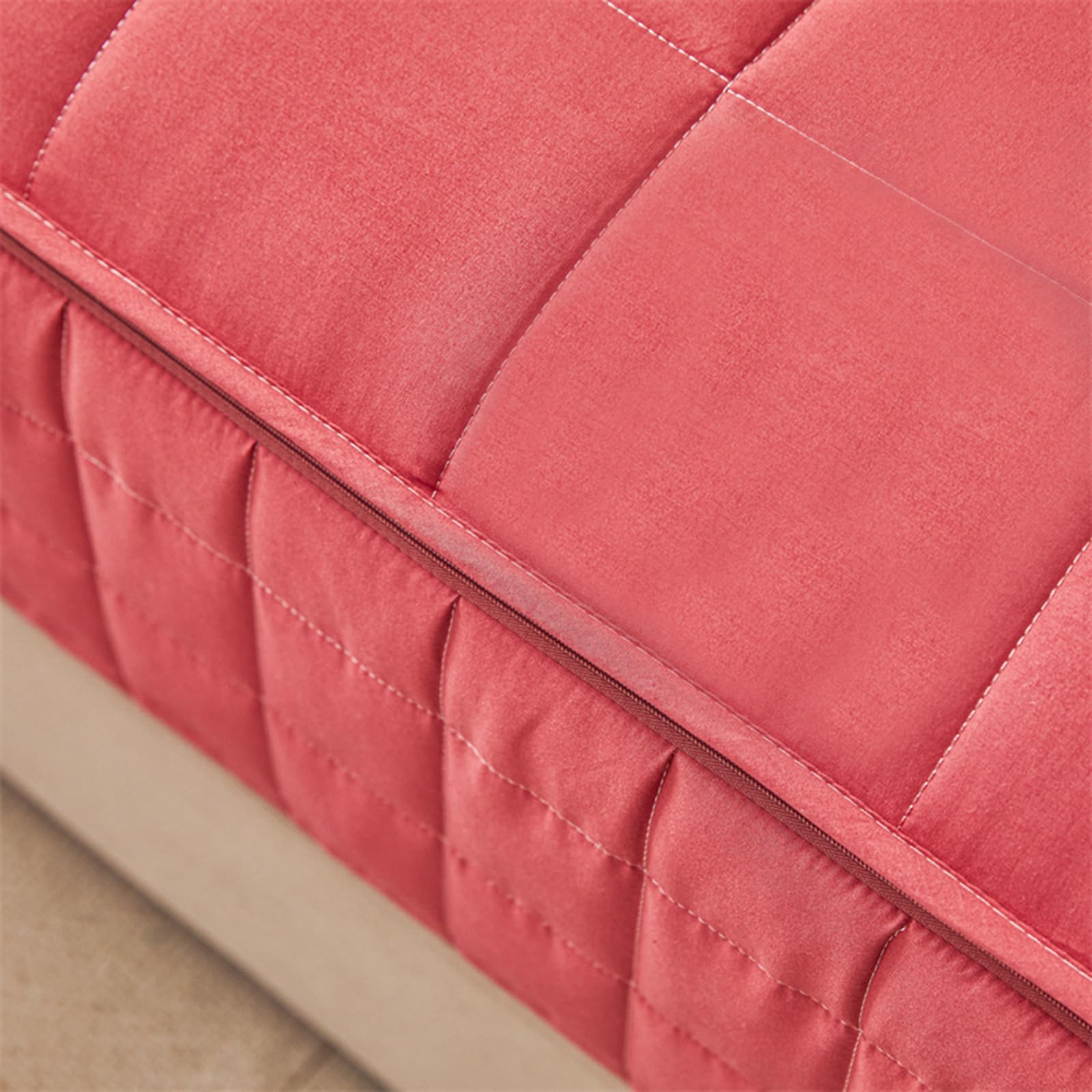 Protège-matelas imperméable rouge – Housse matelassée à fermeture éclair pour 135 x 190 cm Convient aux tailles 140/160 x 190 cm et amovible, parfait pour le rangement et la protection des