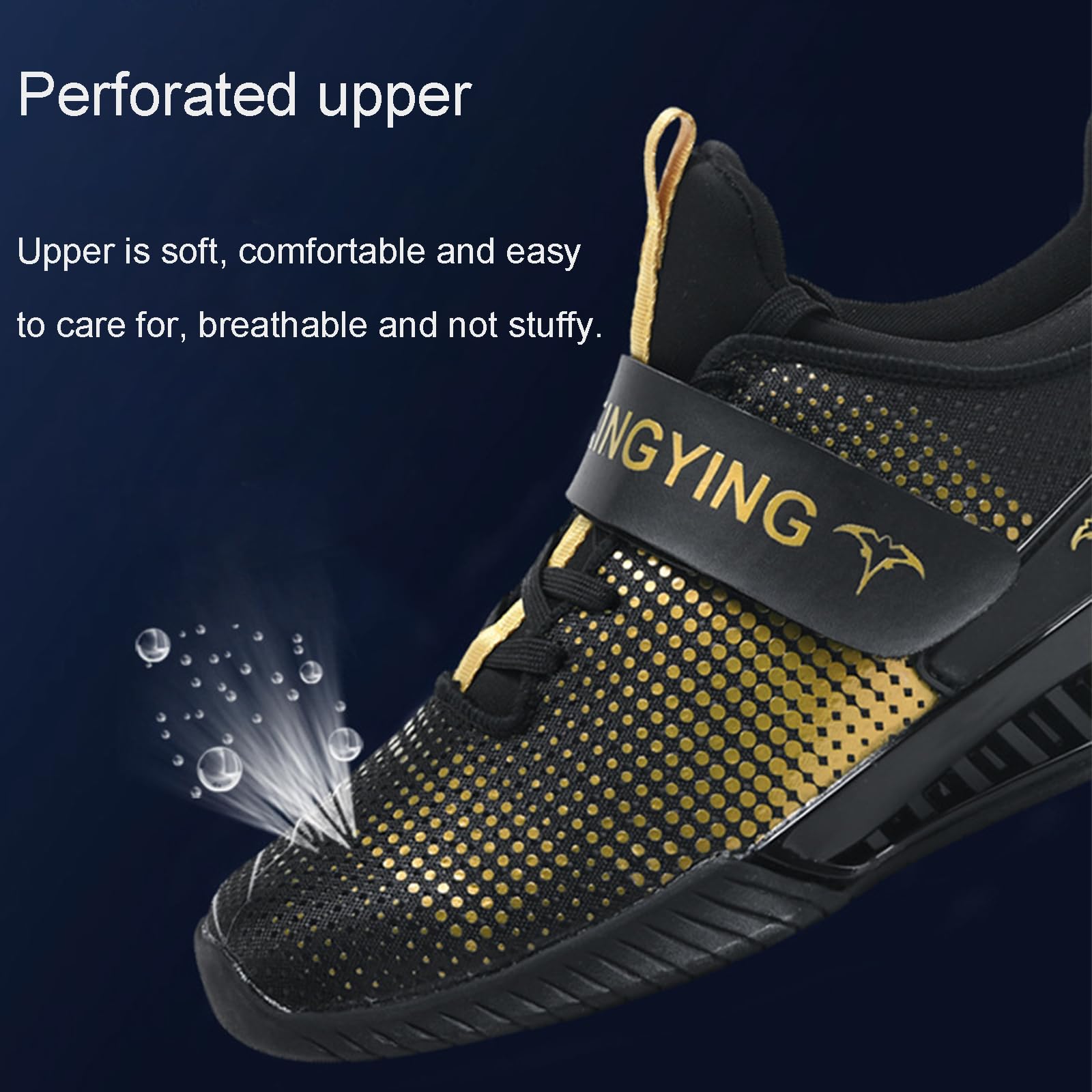 NGARY Chaussures d'haltérophilie Homme Femmes Haltérophilie Squat Chaussures Cross Trainer antidérapantes et Respirantes Chaussures de Gymnastique