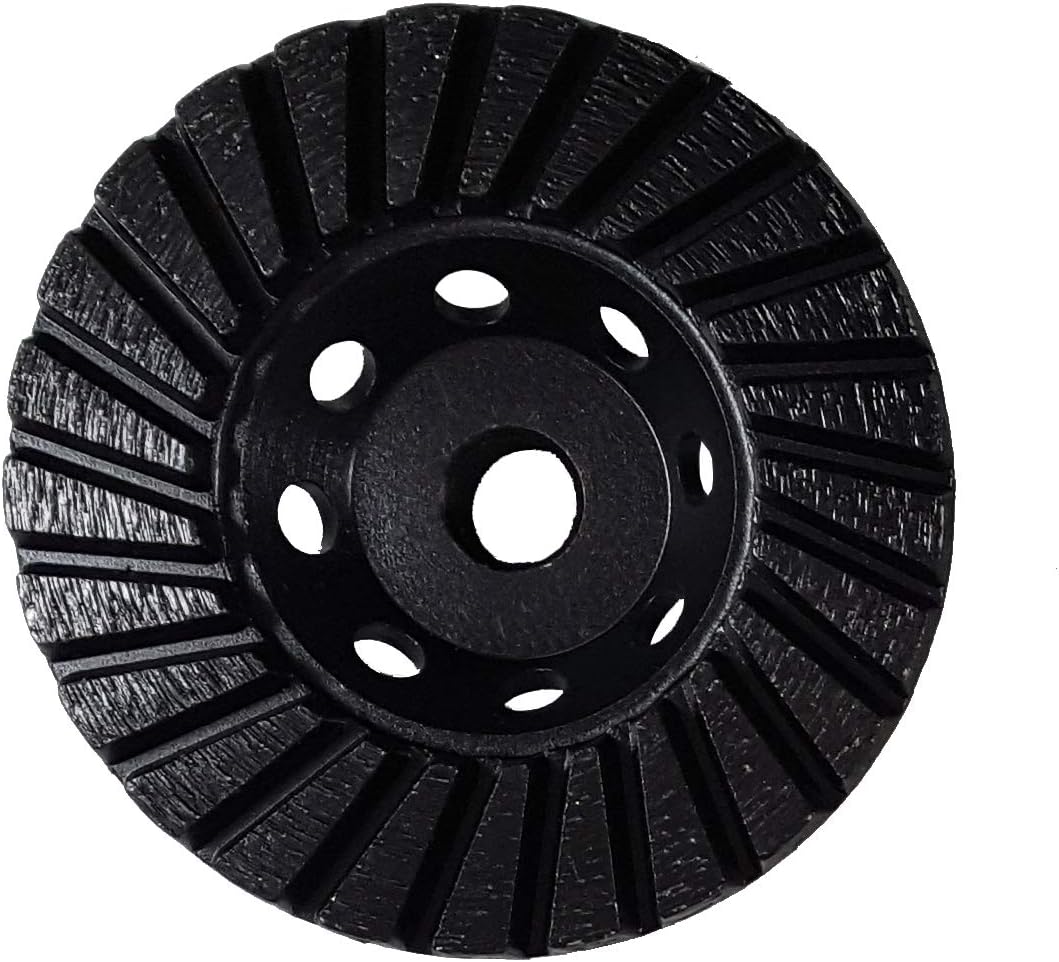 4" Diamond Turbo Grinding Cup Wheel for Grinding Concrete/Granite/Marble & Hard Stone Floors. Para pulir pisos de Concreto/Granito (Black)