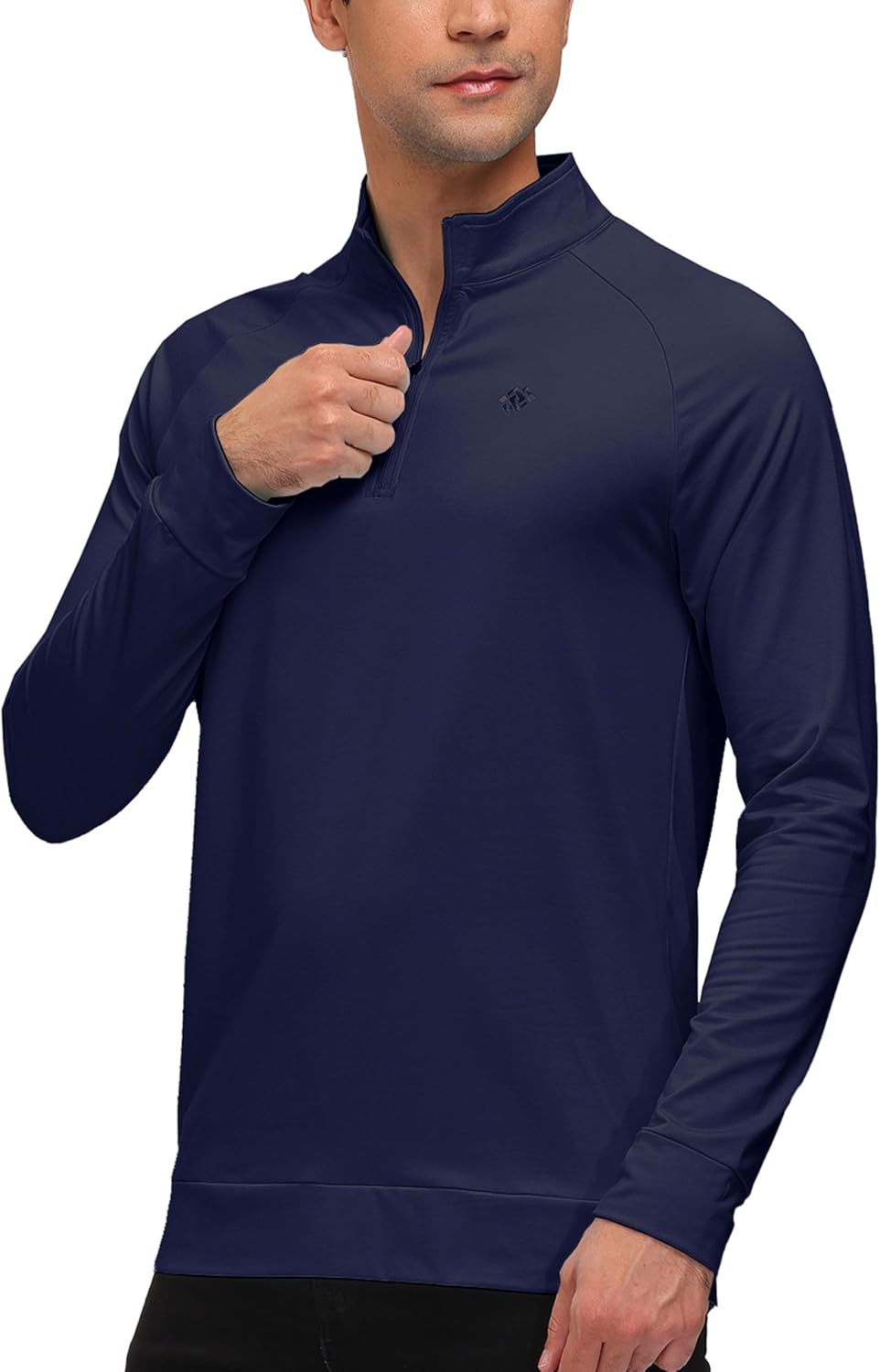 MoFiz Men's Long Sleeve Shirts Quarter Zip Pullover Men's Polo Shirts Quick Dry - Image 3