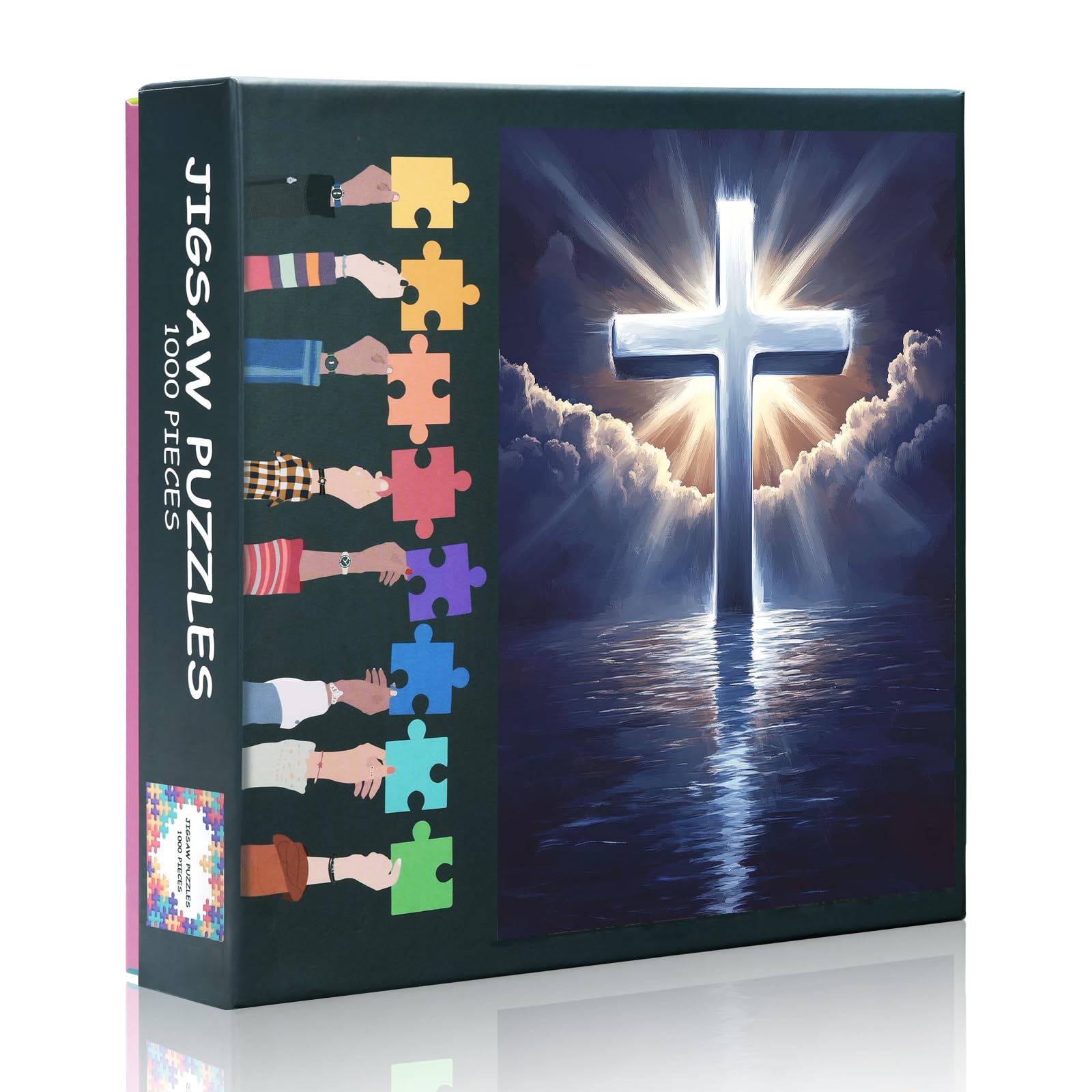 Cross Challenging 1000 Piece Jigsaw Puzzles for Adults - 27.5x19.7 Inch Difficult Puzzle Jesus Christian Art, Family Educational Games & Home Decor Gift (Religion Series)