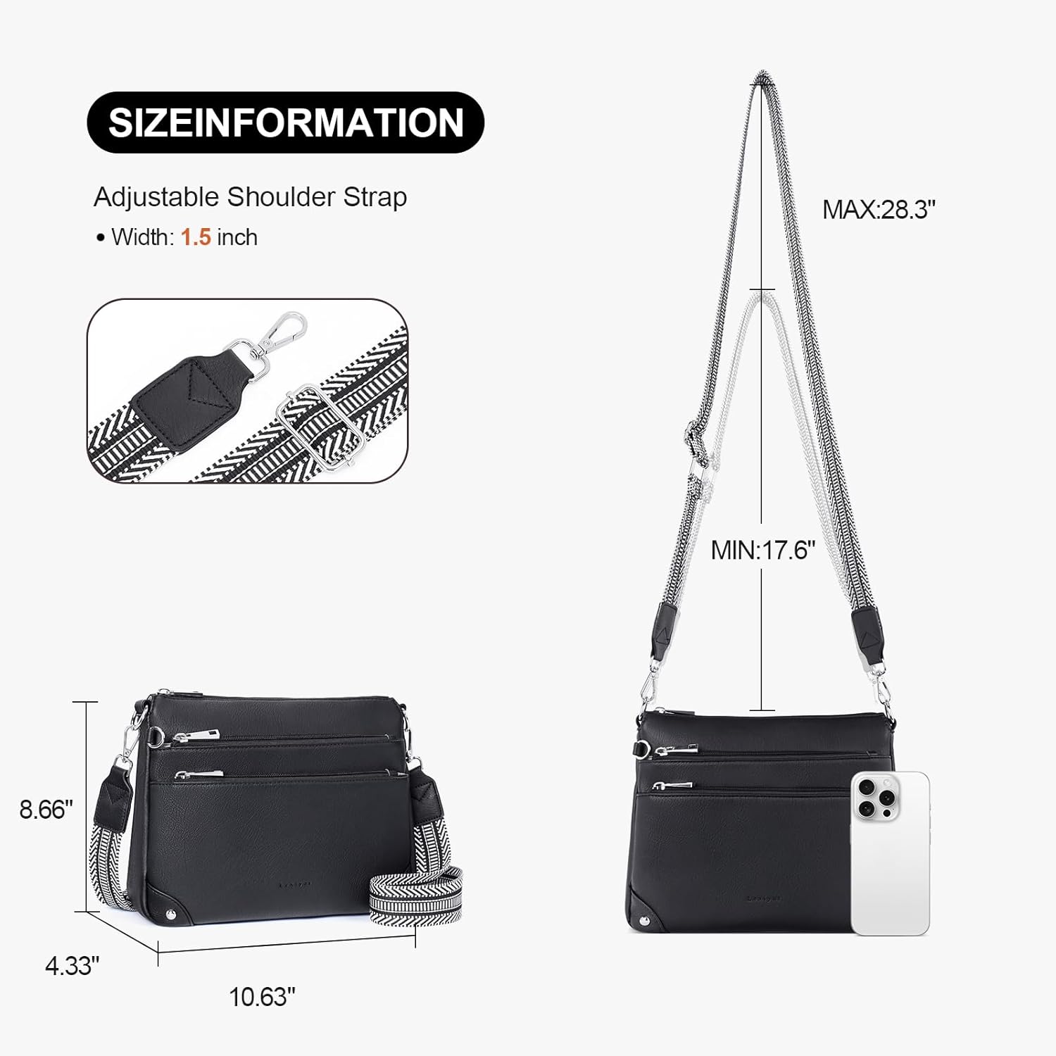 Crossbody Bags for Women Rfid Travel Crossbody Purses Leather Handbags Medium Shoulder bag with Adjustable Strap - Image 5