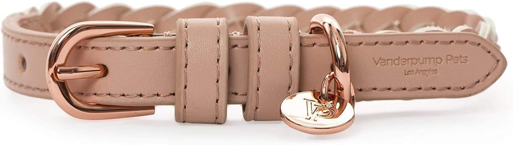 Vanderpump Pets Woven Collar - M Blush MD