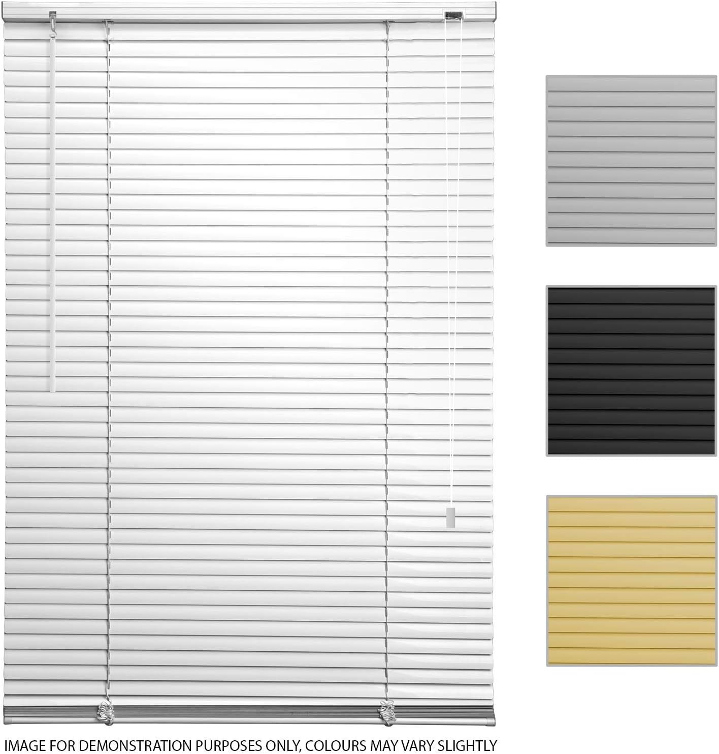 ASAB PVC Venetian Shutter Blinds | Window Mounting Brackets Easily Cut | Home Office Privacy Light Protection | Twist Tilt Open Close Control Wand Pull Cord - 45 x 130cm - White