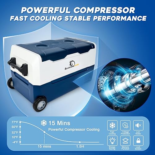Miniatura 4 de Refrigerador de coche de 12 voltios, congelador portátil de 53 cuartos (50 litros), refrigerador de coche de zona grande, control de aplicación