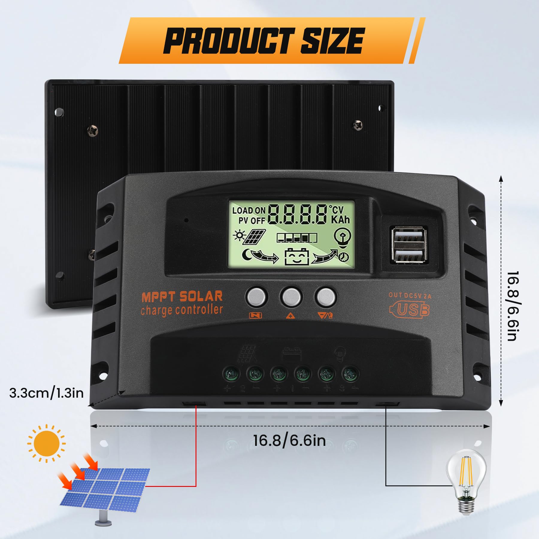 Regolatore Carica Solare MPPT 30A - Per Pannelli 12V/24V Con Display LCD E USB - Foto 12