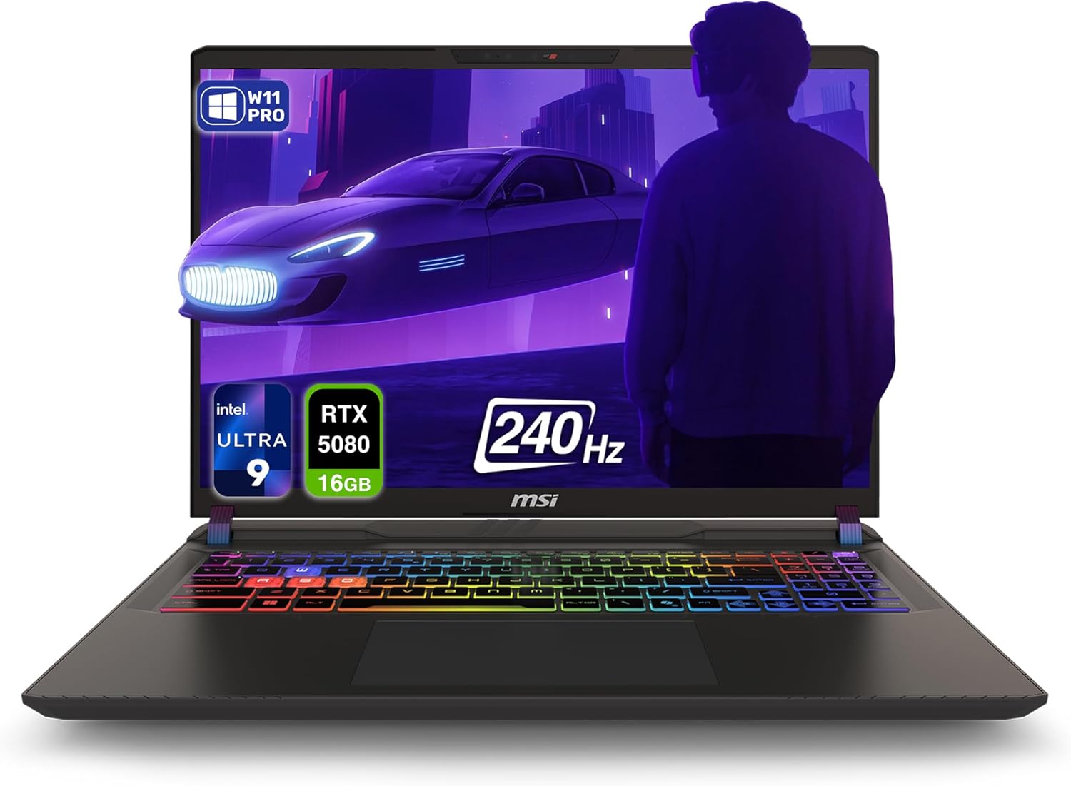 MSI Vector 16 HX AI Gaming Laptop, Intel Ultra 9-275HX, 64 GB DDR5 RAM, 4 TB PCIe SSD, 16″ WQXGA (2560×1600) 240Hz Display, Nvidia G-Force RTX 5080, 24 Zone RGB Keyboard, W11 Pro, Cosmo Gray