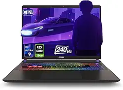 MSI Notebook para jogos Vector 16 HX AI, Intel Ultra 9-275HX, RAM DDR5 de 32 GB, SSD PCIe de 2 TB, WQXGA de 16 polegadas (2560 x 1600) tela 240Hz, Nvidia G-Force RTX 5080, teclado RGB de 24 zonas, W11