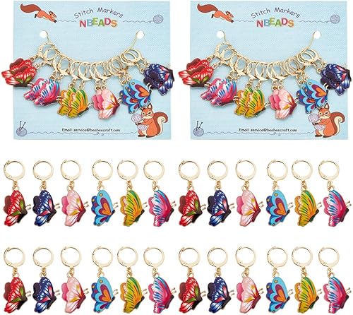 NBEADS Marcadores de Puntadas de Animales, Dijes Marcadores de Puntadas de Crochet de Aleación Esmaltada, Marcadores de Puntadas con Cierre con