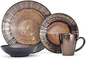 Mikasa Gourmet Basics Verona 16-Piece Stoneware Dinnerware Set, Service for 4