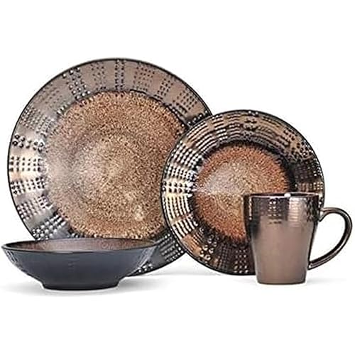 Mikasa Gourmet Basics Verona 16-Piece Stoneware Dinnerware Set, Service for 4, Includes Dinner Plates, Salad Plates, Soup Bowls and Mugs, Dishwasher and Microwave Safe