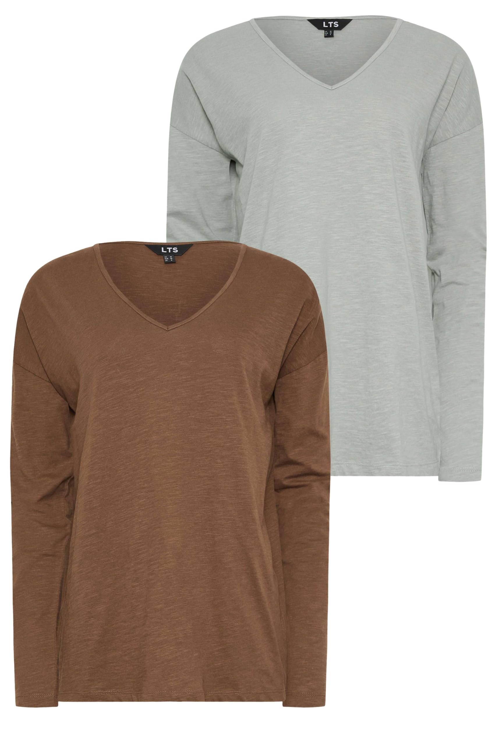 Long Tall Sally - LTS Tall 2 Pack & Brown Long Sleeve T-Shirts - Women's