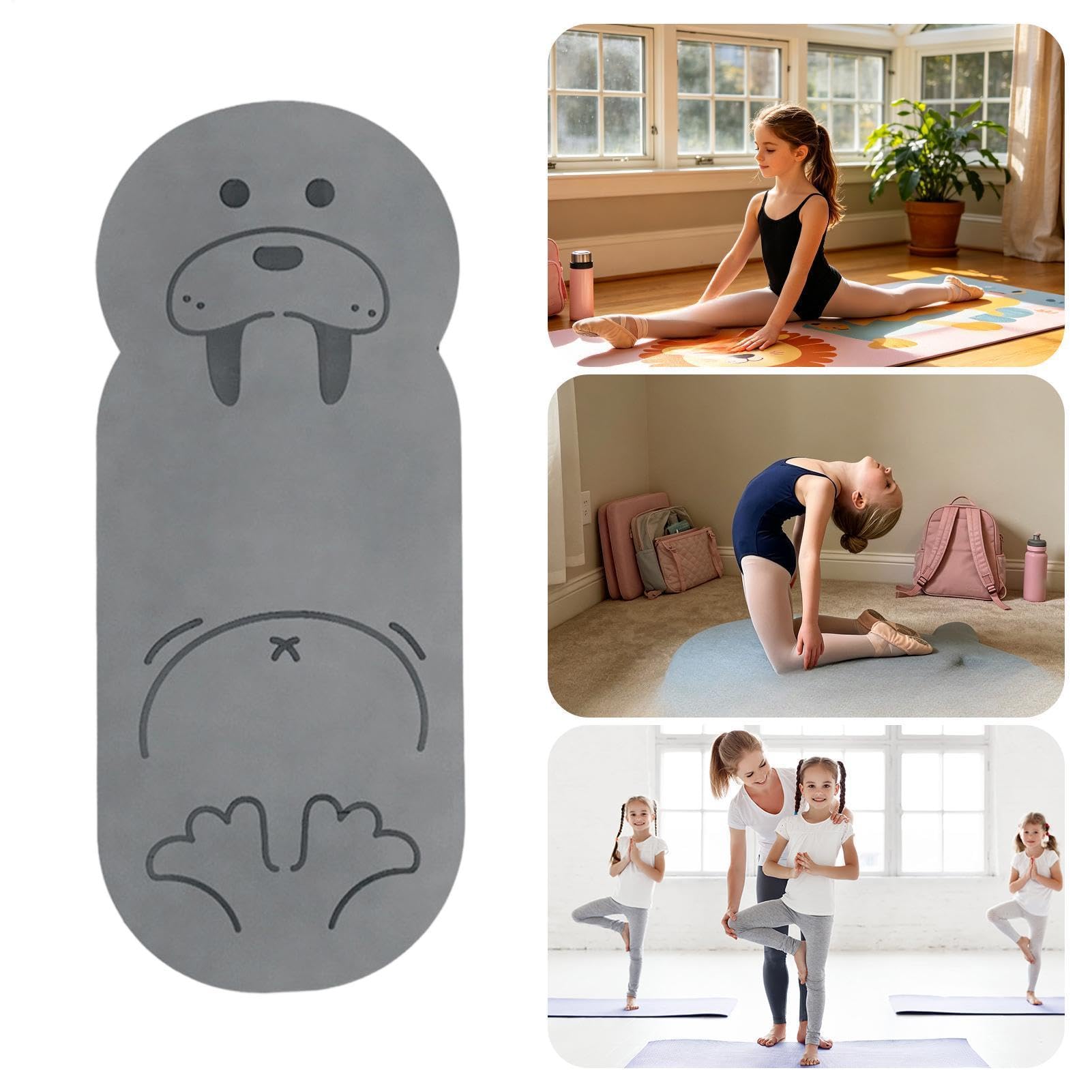 Tapete de yoga para niños, almohadilla de ejercicio con patrón de animales de dibujos animados, tapete de ejercicio grueso, para el hogar, gimnasio, sala de estar, oficina, dormitorio, apartamento