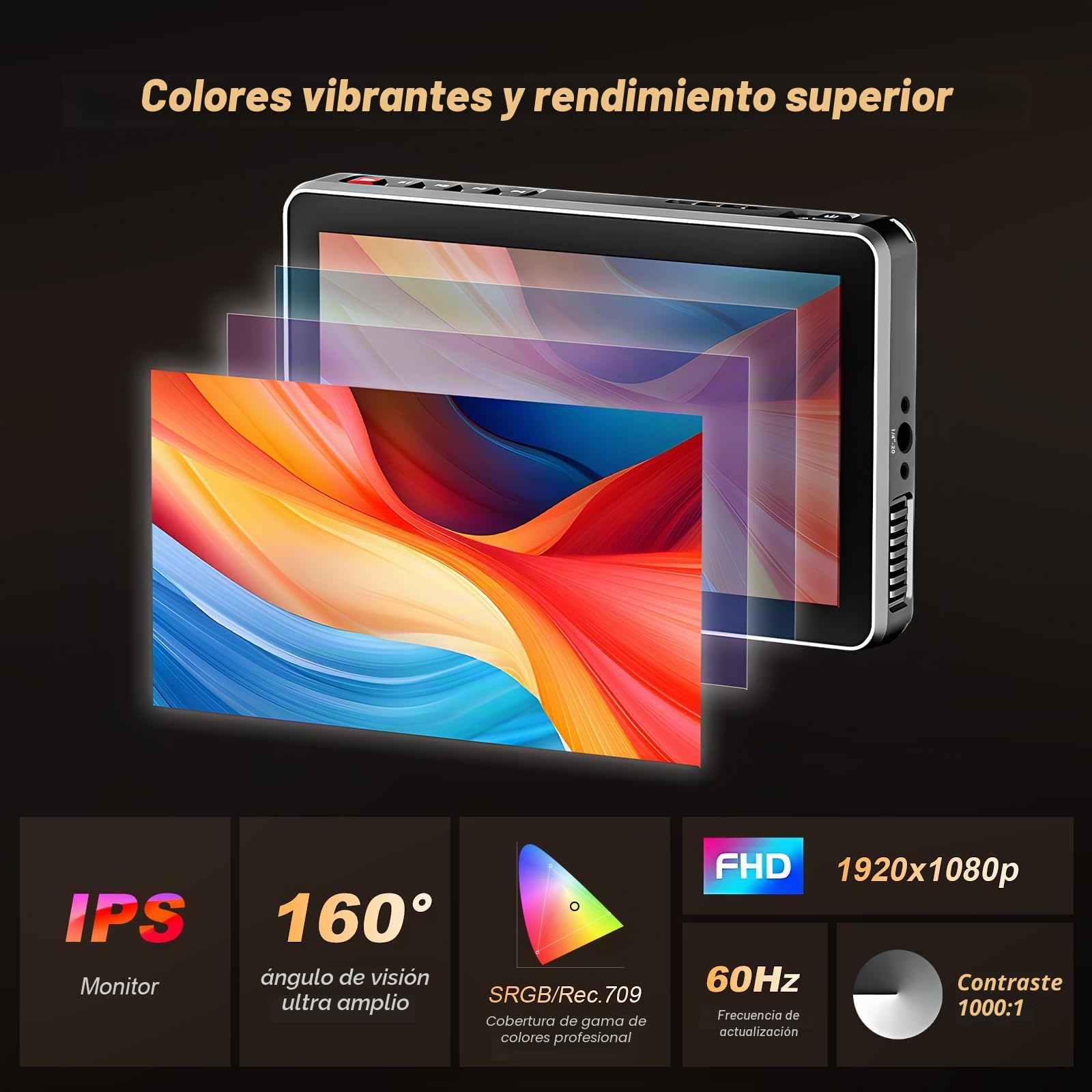 VILTROX DC-X3 DCX3 External Camera Field Monitor 4K para Cámara 6 Pulgadas 2000Nit HD Monitor Camera HDMI/3G-SDI,Full HD 1920x1080 IPS,3D LUT con Batería,Parasol para Cámaras DSLR Sony Canon Nikon