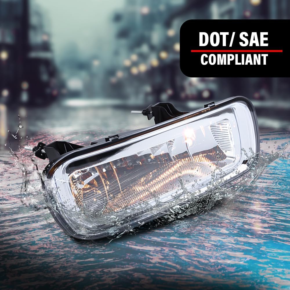 PIT66 Front Bumper Fog Lights w/Bulbs Compatible with Ford F150 2004-2006 Fit Lincoln Mark LT Base 2006,Fog Lamps Driver Left and Passenger Right Side Clear Lens 1 Set