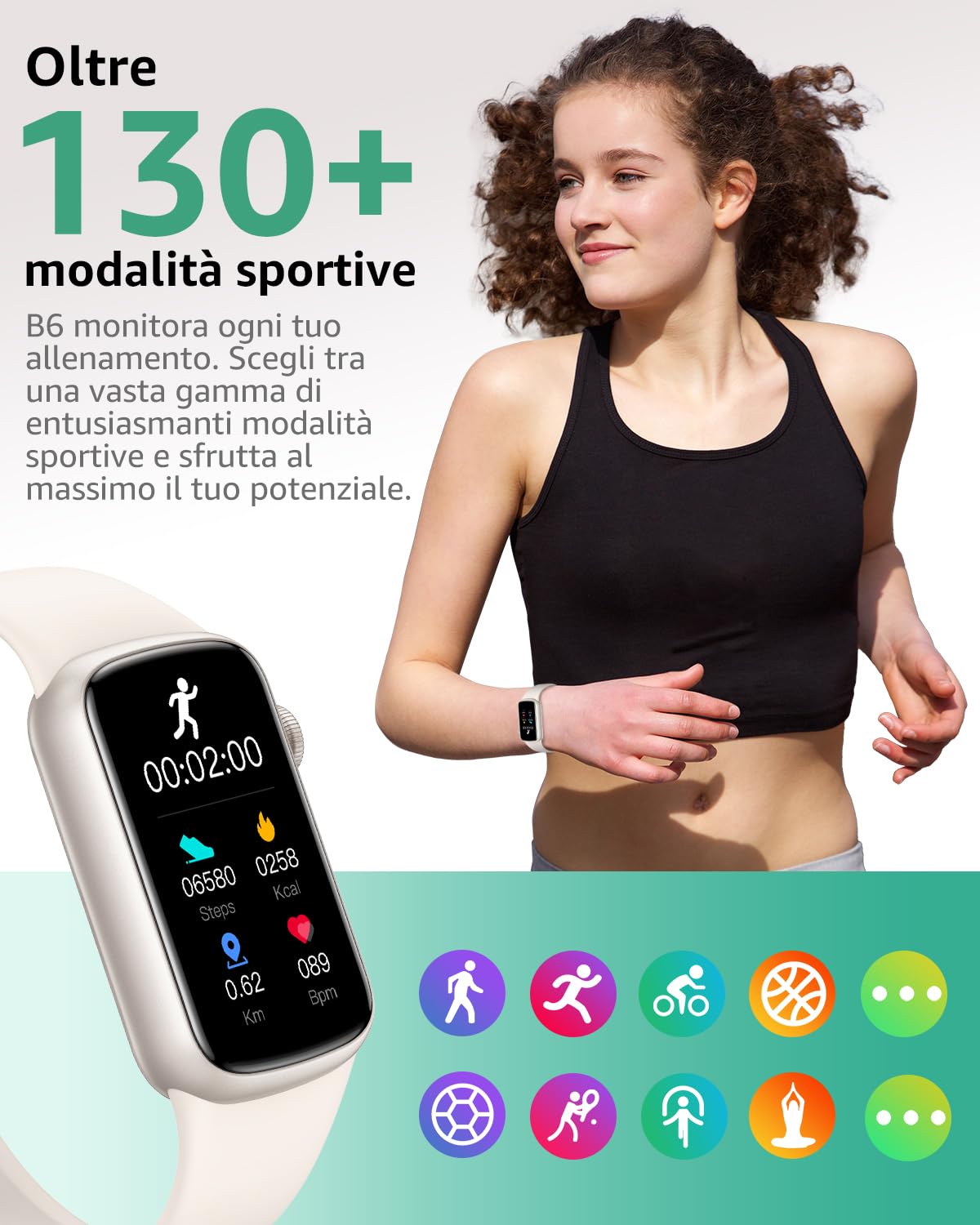 IMFRCHCS Fitness Tracker, 1,47 pollici, display HD con 137 + modalità sportive, Smart Watch con monitor del sonno, contapassi, IP68, impermeabile, orologio fitness per uomo e donna