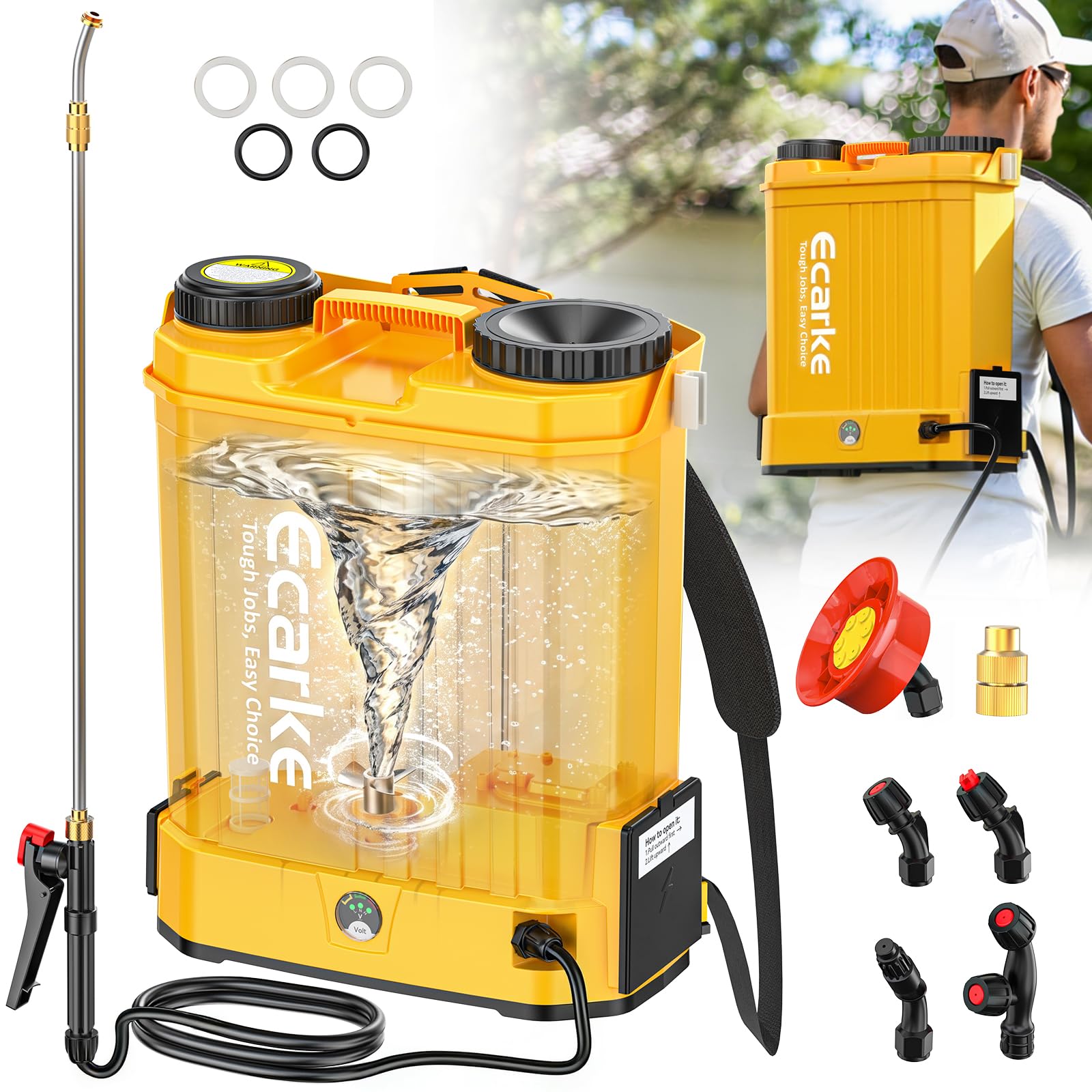 Battery Powered Backpack Sprayer Auto Mixer Compatible with Dewalt 20V