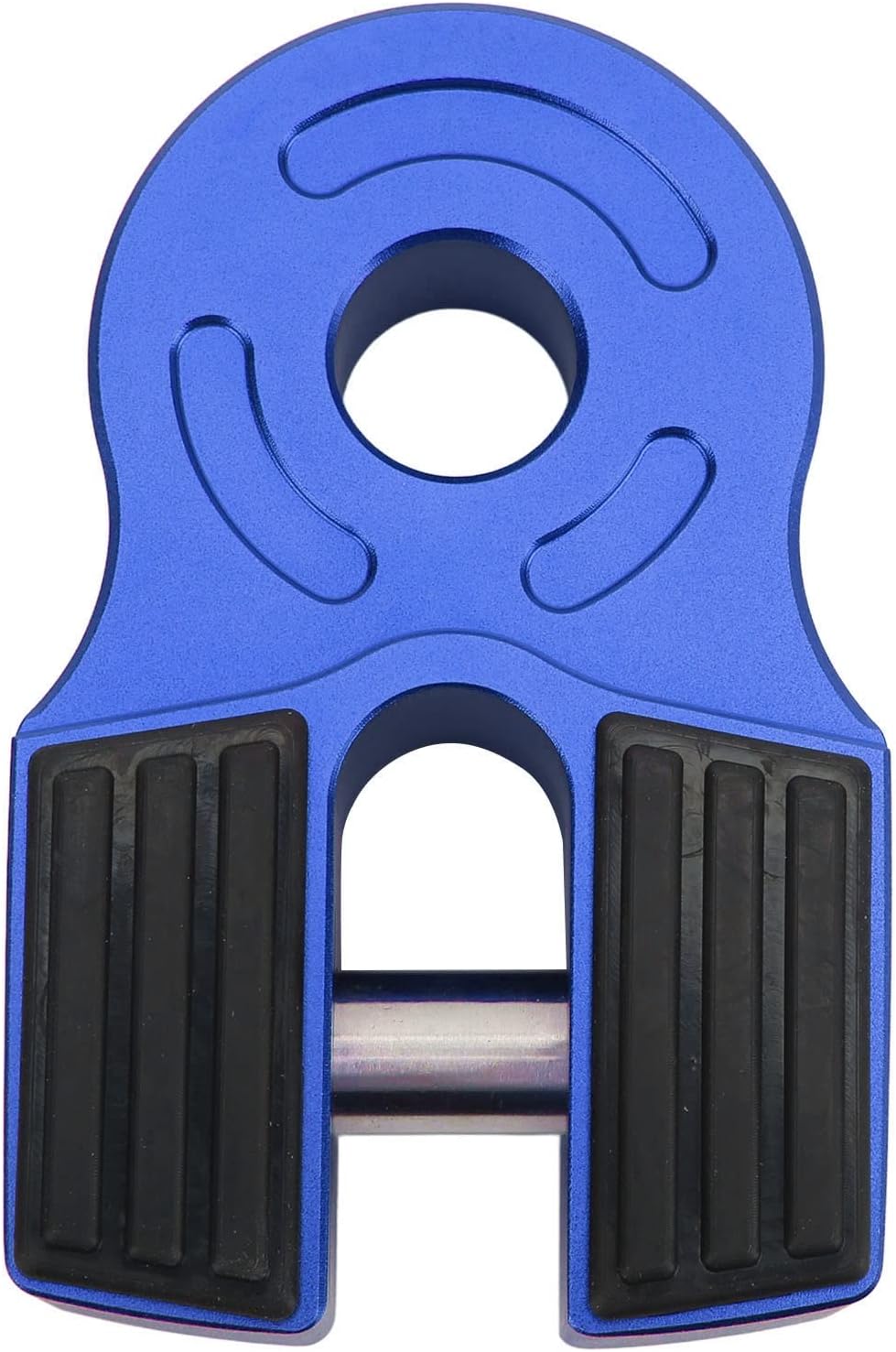 Winch Shackle, Winch Shackle Mount Flat Towing Hook Mount with Iron Pin Rubber Guard 30,000 LB Capacity Universal Fit for ATV UTV S Pickup Trucks Soft Shackle D Ring(Blue)