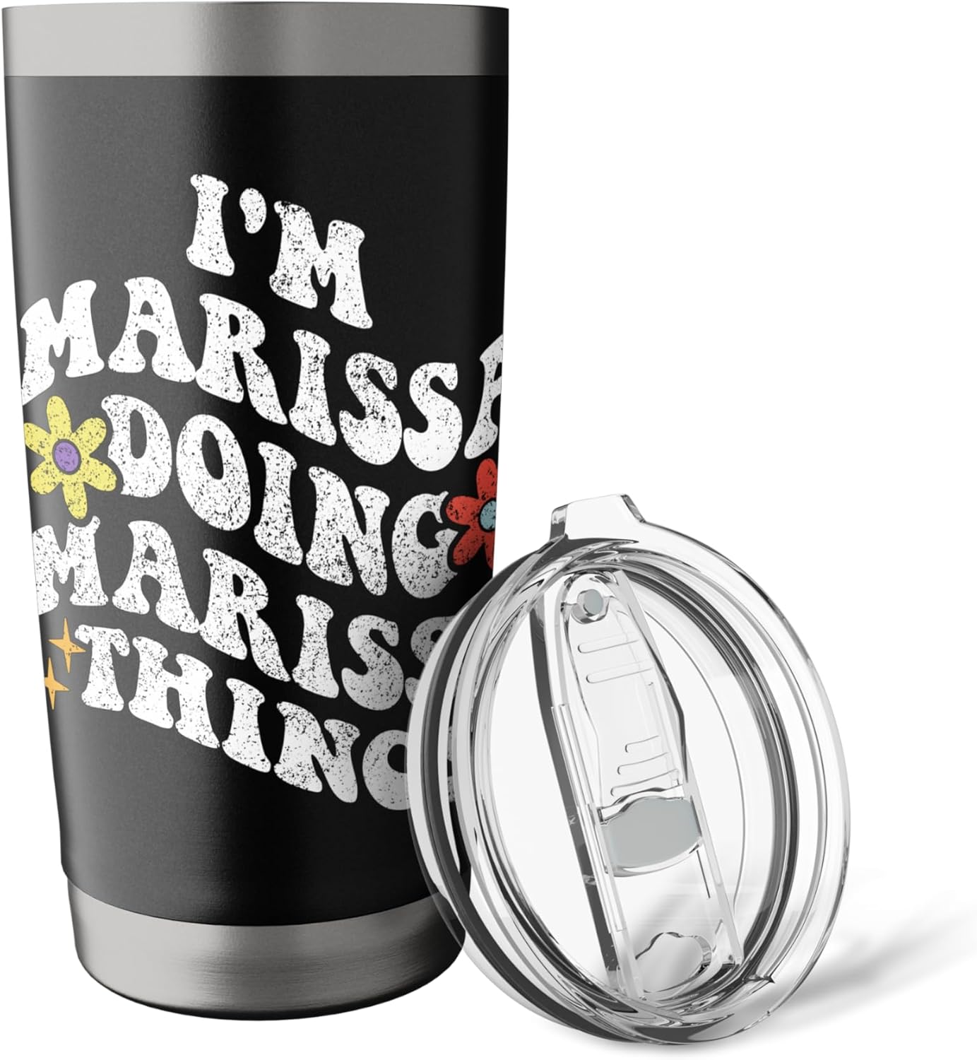 Retro Groovy Im MARISSA Doing MARISSA Things Funny Mother's Stainless Steel Insulated Tumbler