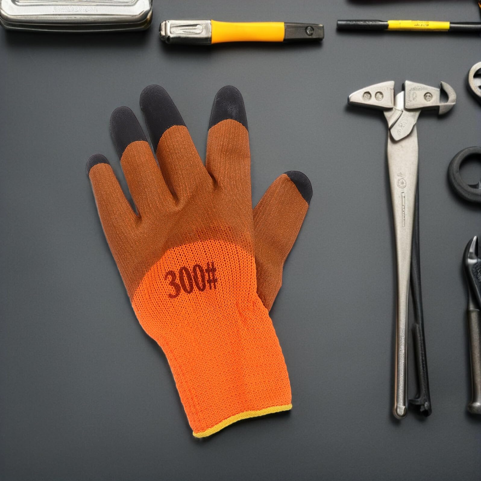Mikikit 10 Paia Guanti Termici Isolati per Uomo da Lavoro Invernale Guanti di Sicurezza Protettivi per Esterni Caldi Unisex per Climi Freddi