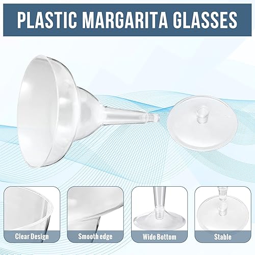 Miniatura 4 de 72 vasos de plástico Margarita de 8 onzas, vasos de plástico para margarita con temática mexicana, vasos de cóctel inastillables desechables para