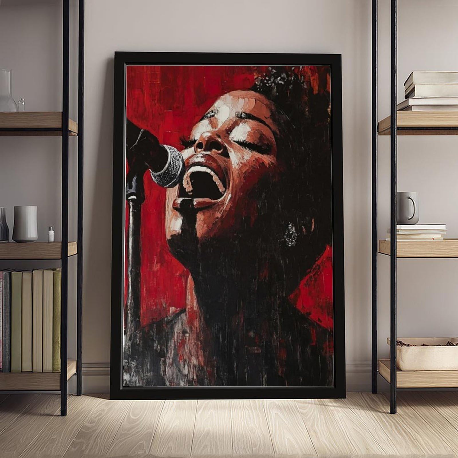 Jazz Singer Musica Pittura a Olio Poster Camera da Letto Decorazione Paesaggio Ufficio Camera Decorazione Regalo 61 cm L X 91,4 cm W