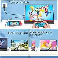 Vista 2 de Monitor portátil de 16 pulgadas HDR 1920 x 1200P USB C HDMI ultrafino IPS pantalla externa, monitor de viaje para computadora portátil, PC