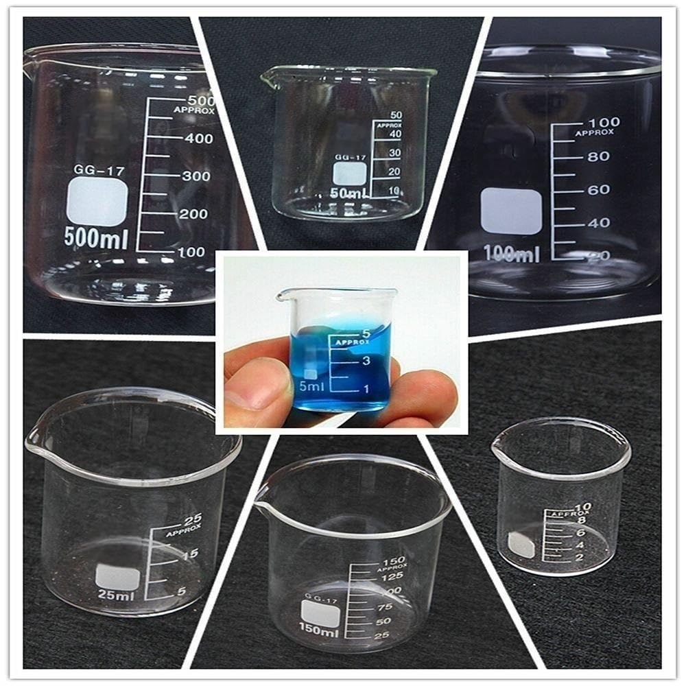 Vaso medidor Espesado de 5/10/50/100 ml, Vaso de Laboratorio, Instrumento de enseñanza de Vidrio, 1 Pieza (10) (50)