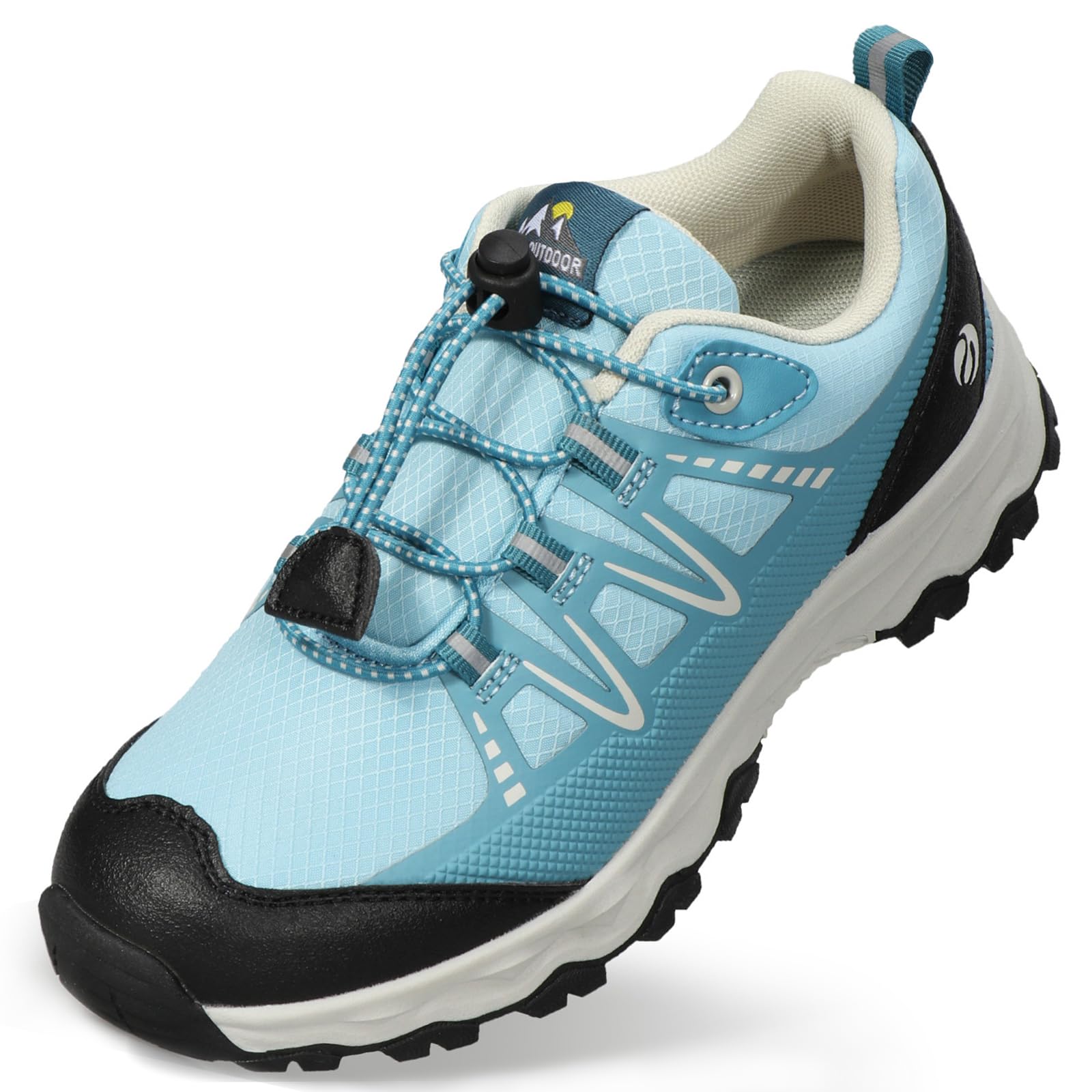 UOVO Boys Girls Hiking Shoes Kids Waterproof Running Trail Fashion Sneakers Breathable Lightweight Non-Slip Outdoor Walking Sports Shoe(Little/Big