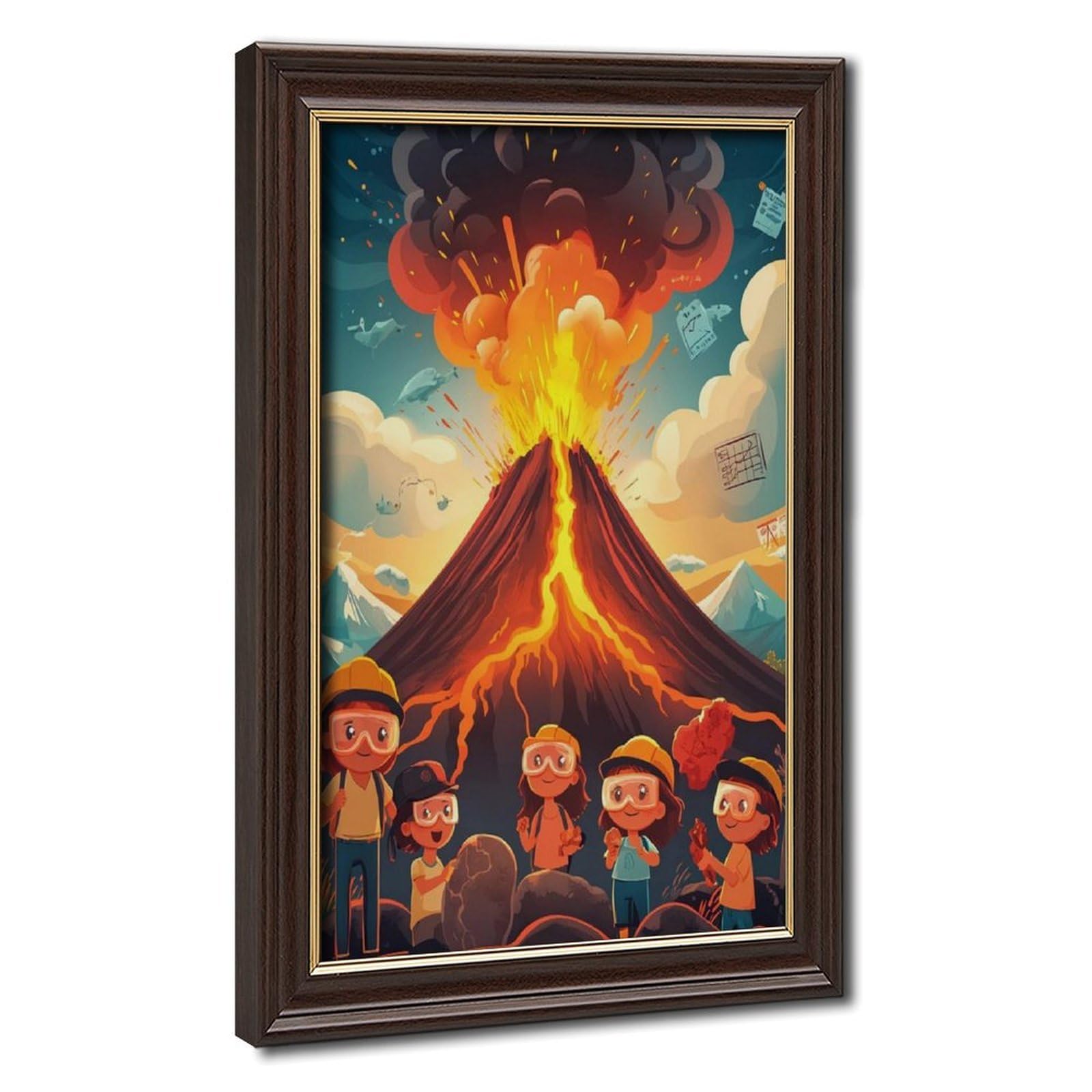 TASJFZS Volcano Science,Geology for Kids,Eruption Learning Art Canvas Poster Bedroom Decor Landscape Office Room Decor Gift 12" L X 18" W