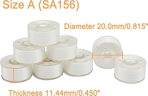Miniatura 3 de New brothread 144pcs blanco 70D/2 (60WT) hilo de bobina preenrollado tamaño de plástico SA156 para bordado y máquina de coser hilo de poliéster hilo