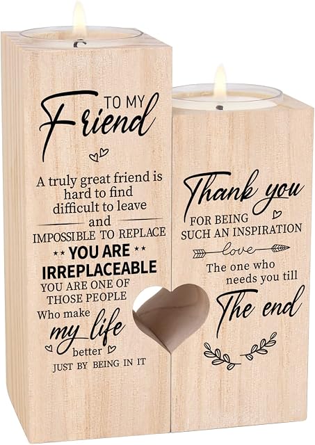 Heart-Shaped Candlestick Anniversary Birthday Candle Decoration Gifts - Personalised Gifts for womengifts for Friends Friendship Gifts (D)