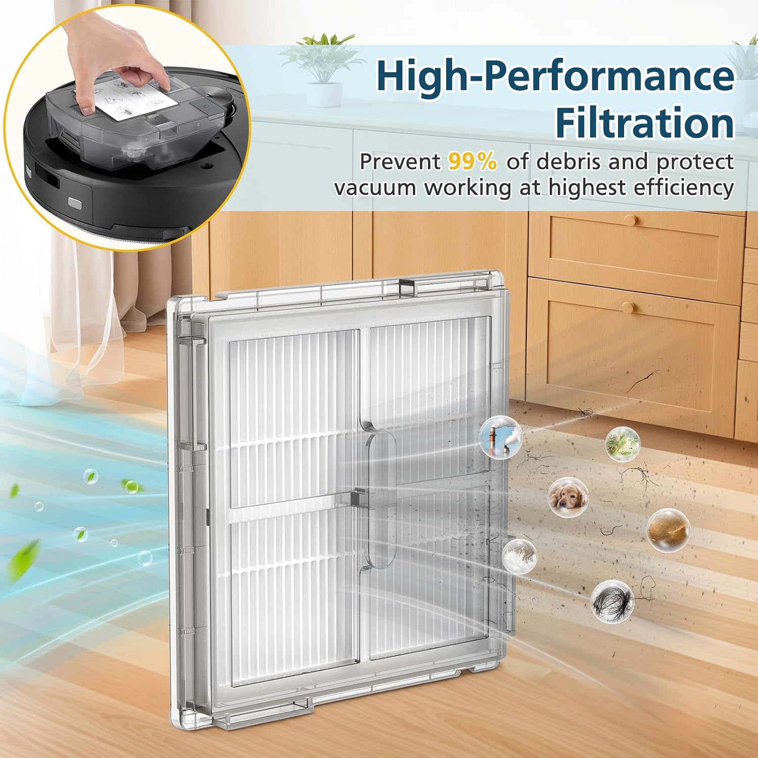 20Pcs Q10 S5+ Accessories for Roborock Q10 S5 / Q10 S5+ Robot Vacuum, Replacement Parts with 2 Main Brush, 6 Mop Pads, 4 HEPA Filters, 6 Side Brushes, 2 Tools