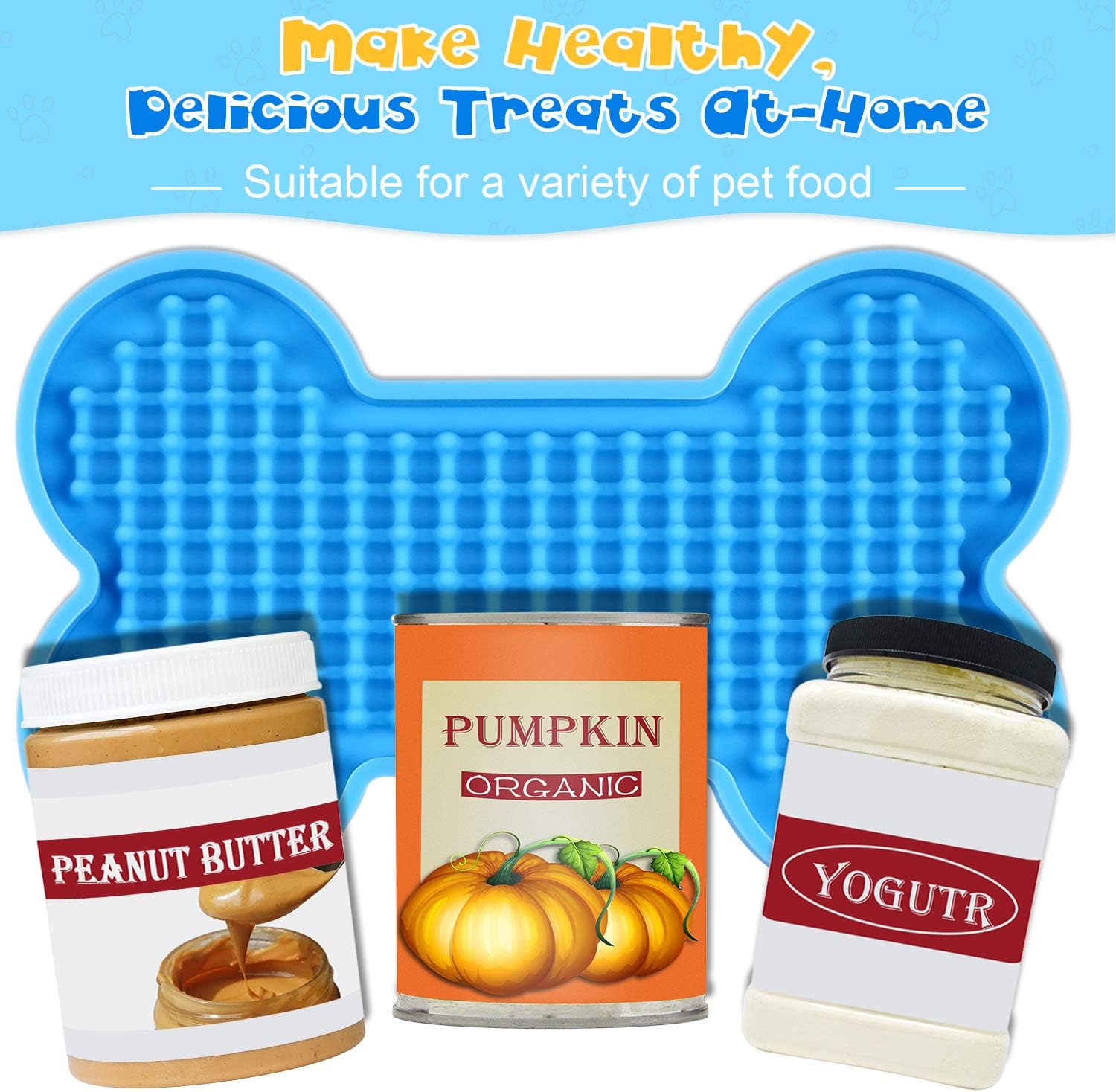 Dog Peanut Butter Lick Pad, Slow Feeder Dog Bowl, Boredom and Anxiety Reducer for Pet Food, Yogurt, Dog Bathing, Dog Grooming and Dog Training-2 Pack : Pet Supplies