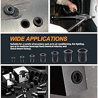 Vista 7 de 100 tuercas de remache M5 de acero al carbono negro chapado en zinc tuercas de remache moleteadas cabeza plana remaches roscados tuercas de inserción