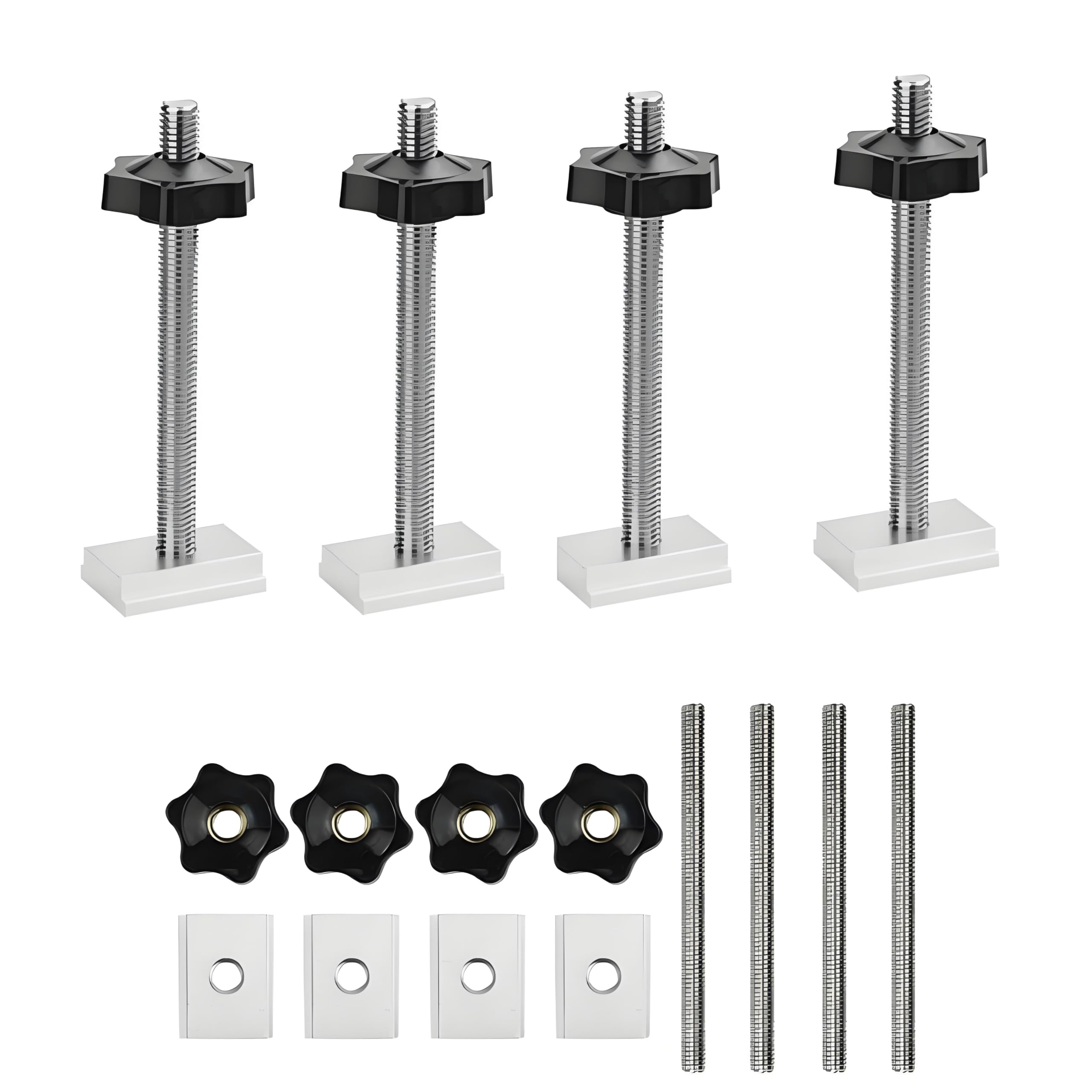 OLRWSLG 12PCS T Track Bolts M8 T Slot Nut T-Track Bolts Knobs Clamping Screw Knob T Track Clamp Accessories with Aluminum Alloy Slot Slide for Woodworking Tool Workbenches Jigs and Fixtures
