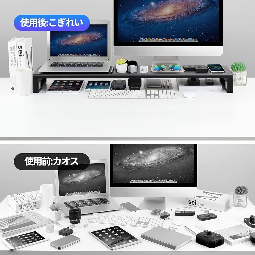 Amazon.co.jp: VAYDEER 金属製デュアル モニター台 机上台 2画面