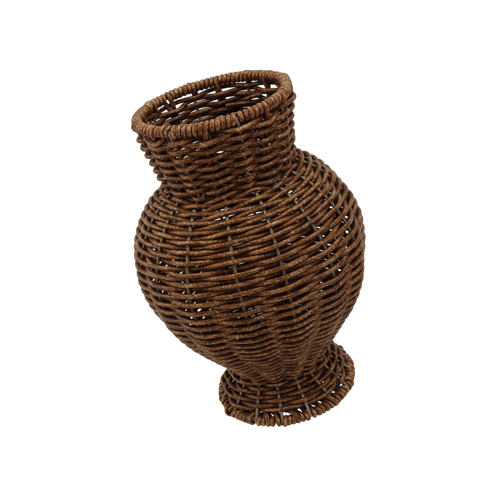 Fazvncv Large Oval Rattan Vase 18x25cm Flower Basket Perfect for Living Room or Dining Table Decorating with Sturdy Base Decorative Jar
