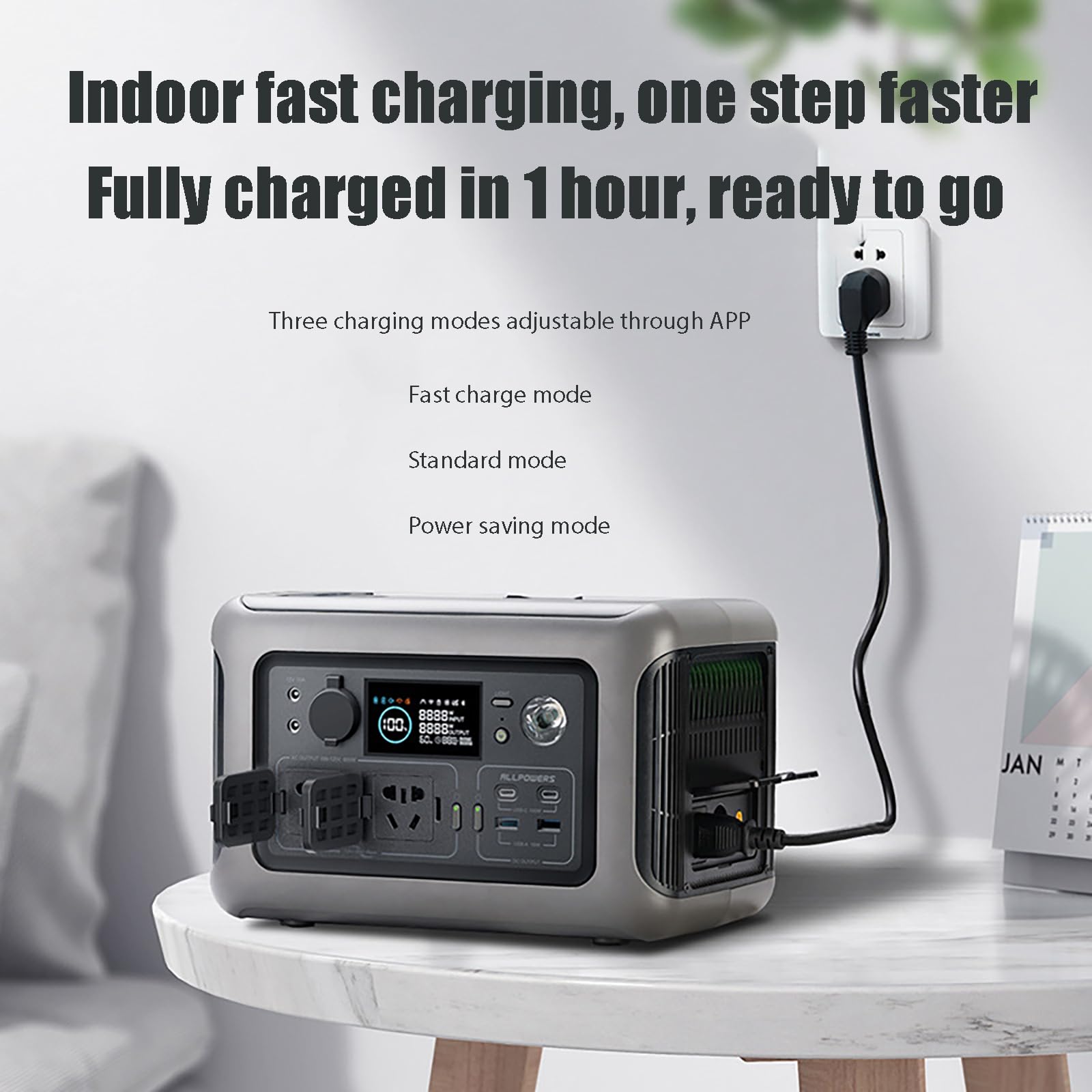 600 W przenośna stacja zasilania, 299 Wh generator zasilany akumulatorem, inteligentny kontrolowany aplikacją UPS wielofunkcyjny zewnętrzny zasilacz, bank energii słonecznej z gniazdem