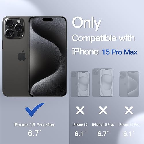 Miniatura 2 de JETech Funda mate para iPhone 15 Pro Max de 6.7 pulgadas, a prueba de golpes, protección contra caídas de grado militar, cubierta trasera